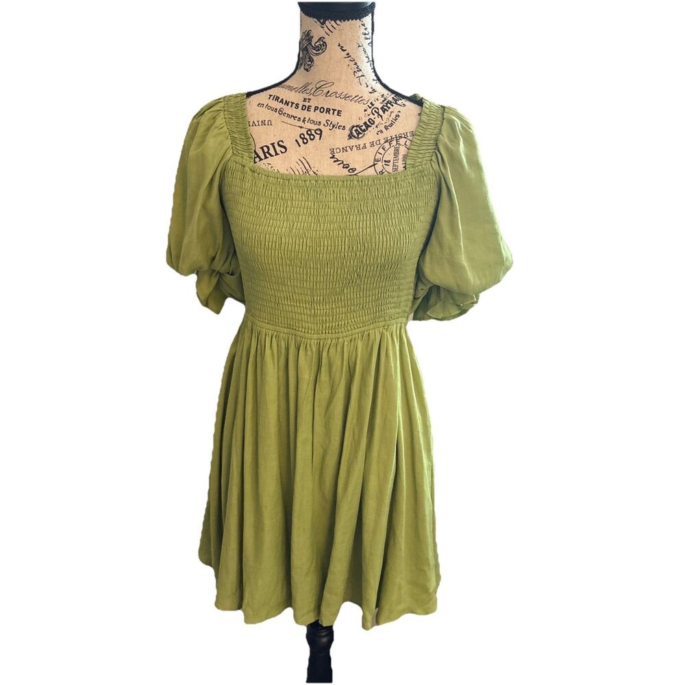 Princess Polly New Size 10 Green Backless Short Boho Dress Indy Cottage Core